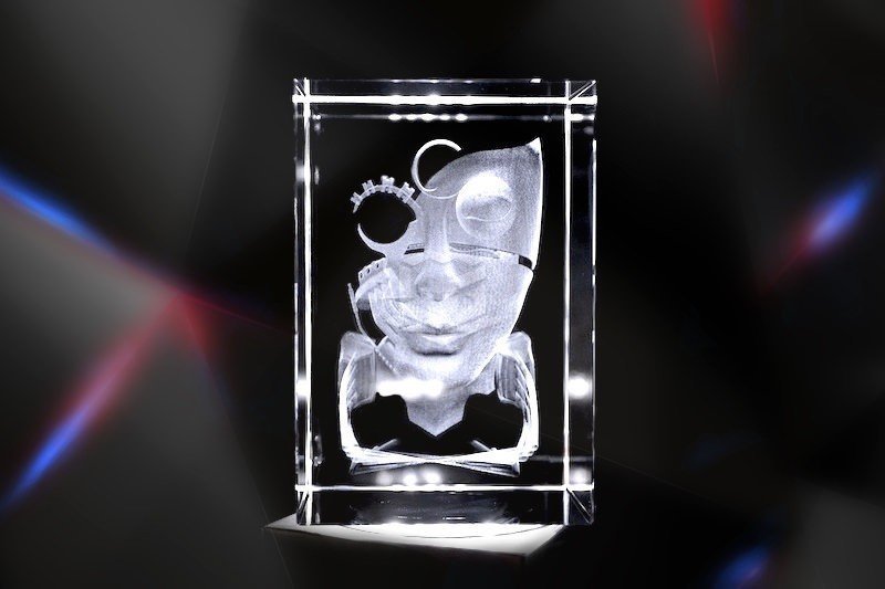 Maske | 3D Motiv Glasinnengravur