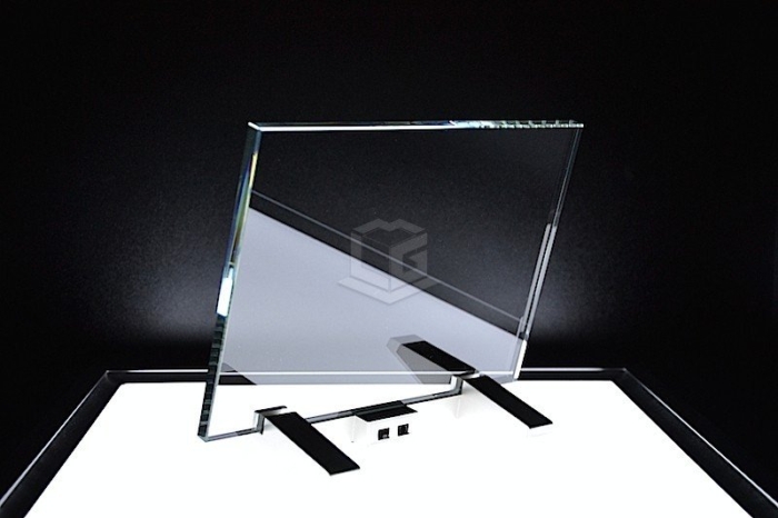 Flachglas FL180 LED mit LED Leuchtsockel | 2D Glasinnengravur