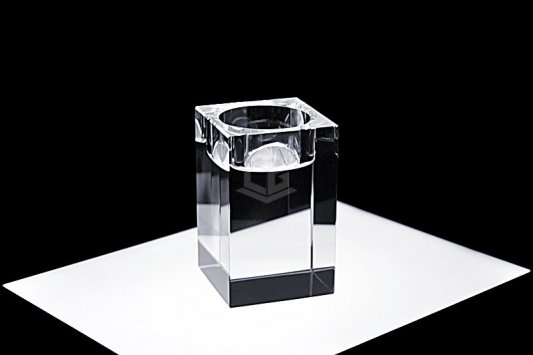 Kristallglas Teelicht | 3D Glasinnengravur