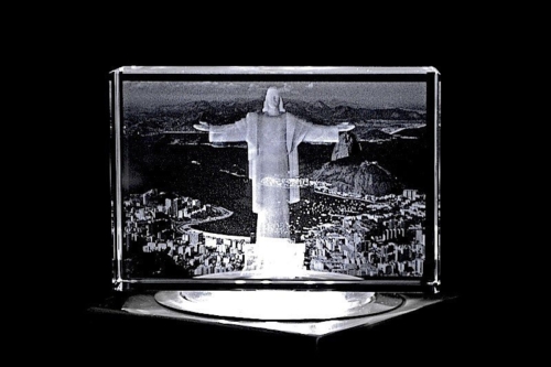 Christusstatue Rio de Janeiro / Brasilien | 2D/3D Motiv Glasinnengravur