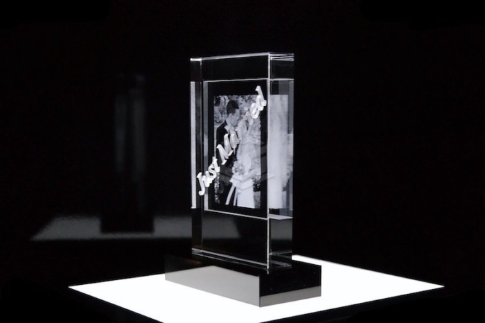 Kristall Flachglas F150 mit Glassockel Querformat | 2D Glasinnengravur