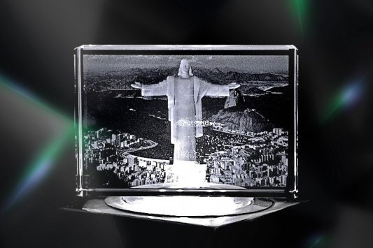 Christusstatue Rio de Janeiro / Brasilien | 2D/3D Motiv Glasinnengravur