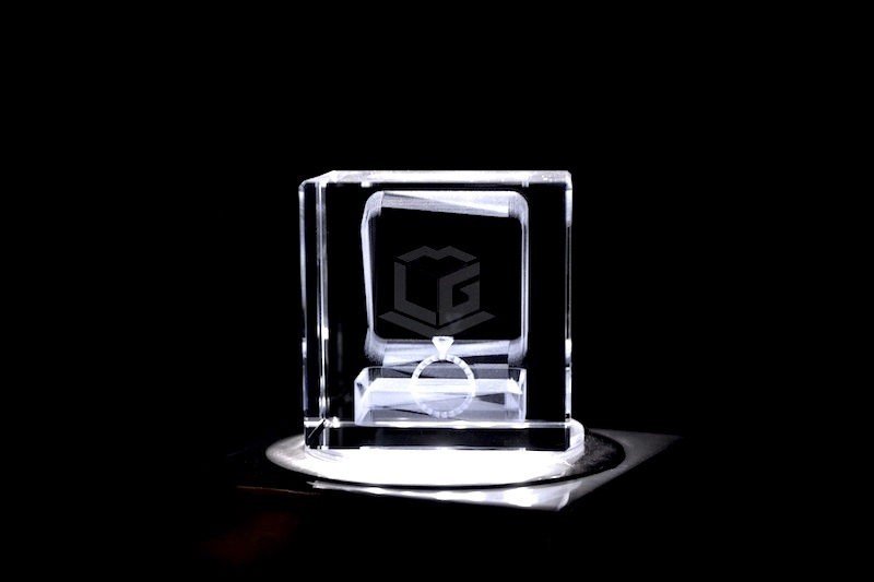 Ring in Schmuckschatulle | 3D Motiv Glasinnengravur