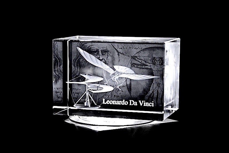 Leonardo Da Vinci | 2D/3D Motiv Glasinnengravur