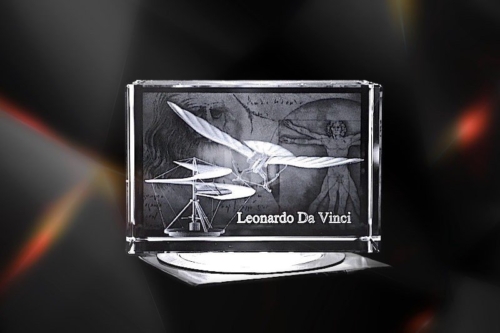 Leonardo Da Vinci | 2D/3D Motiv Glasinnengravur