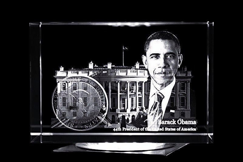 Barack Obama 44. Präsident von Amerika | 2D/3D Motiv Glasinnengravur