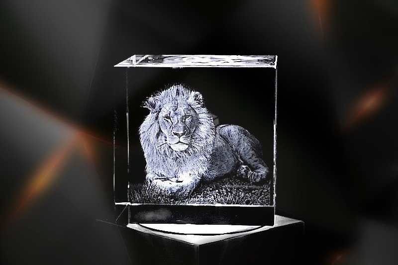 Löwe | 3D Motiv Glasinnengravur