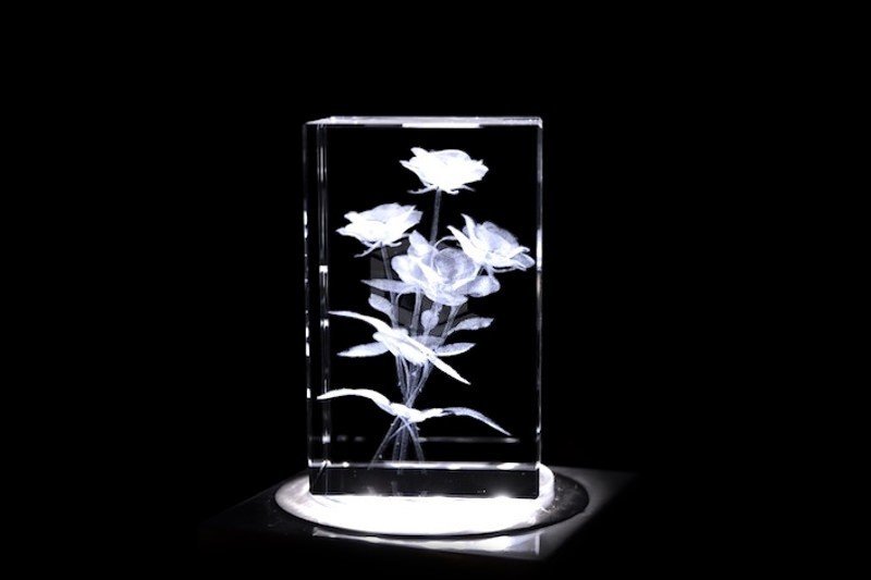 Rosen Bouquet | 3D Motiv Glasinnengravur