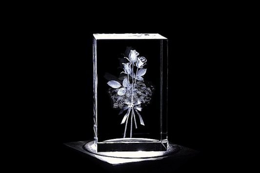 Bouquet aus Rosen | 3D Motiv Glasinnengravur