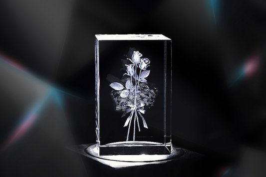 Bouquet aus Rosen | 3D Motiv Glasinnengravur