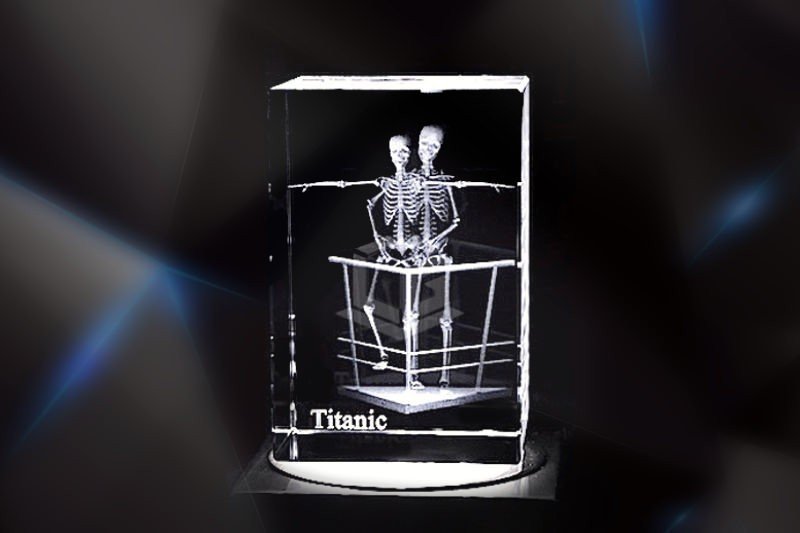 Titanic Skelette | 3D Motiv Glasinnengravur