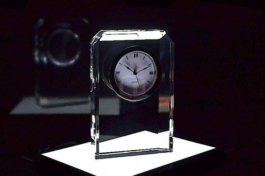 Kristallglas Insertion Uhr 3 | 2D/3D Glasinnengravur