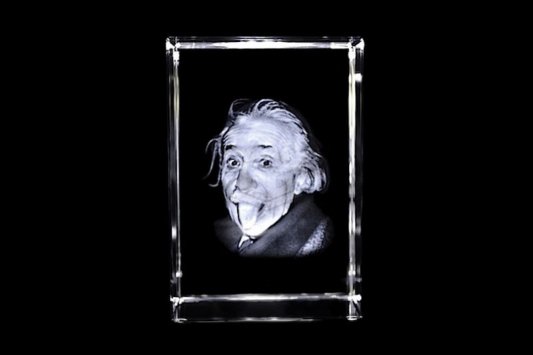 Albert Einstein | Exclusive 3D Motiv Glasinnengravur
