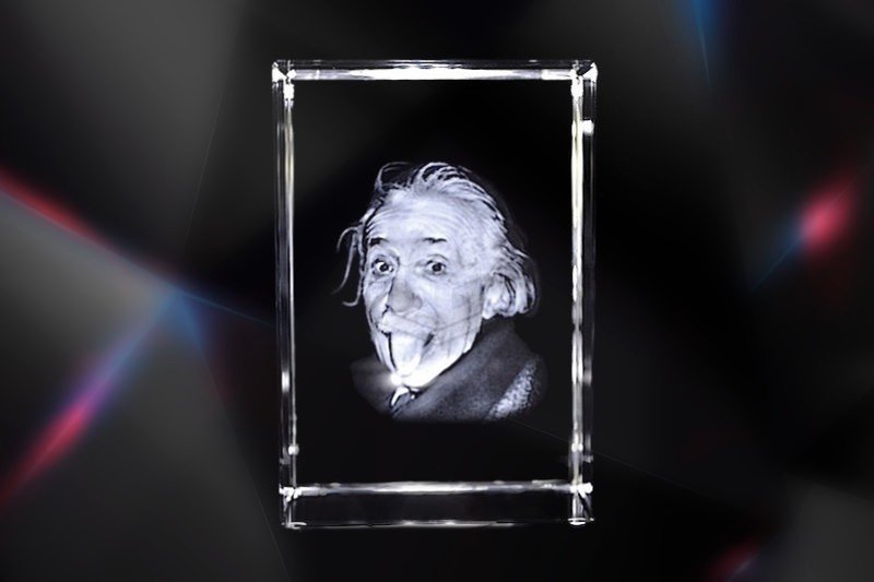 Albert Einstein | Exclusive 3D Motiv Glasinnengravur