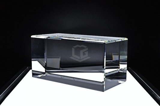 Kristallglas Pokal Quader R200 | 2D/3D Glasinnengravur
