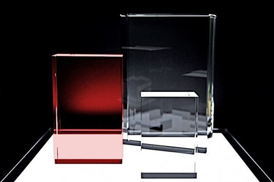 Kristall Flachglas selbststehend RT130 | 2D Glasinnengravur