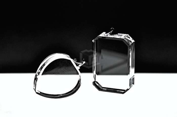 Quader Anhänger | 2D Glasinnengravur