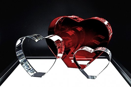 Kristallglas Herz XXL | 3D Glasinnengravur