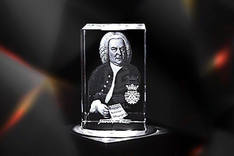 Johann Sebastian Bach | 3D Motiv Glasinnengravur