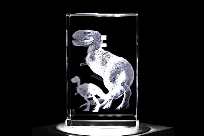 T. Rex / Tyrannosaurus rex | 3D Motiv Glasinnengravur