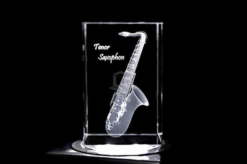 Saxophon Tenor | 3D Motiv Glasinnengravur