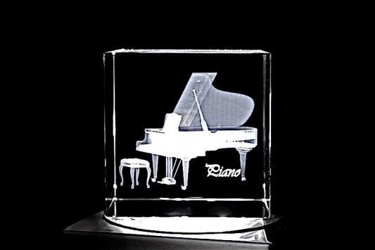 Klavier-Piano / Konzertflügel | 3D Motiv Glasinnengravur