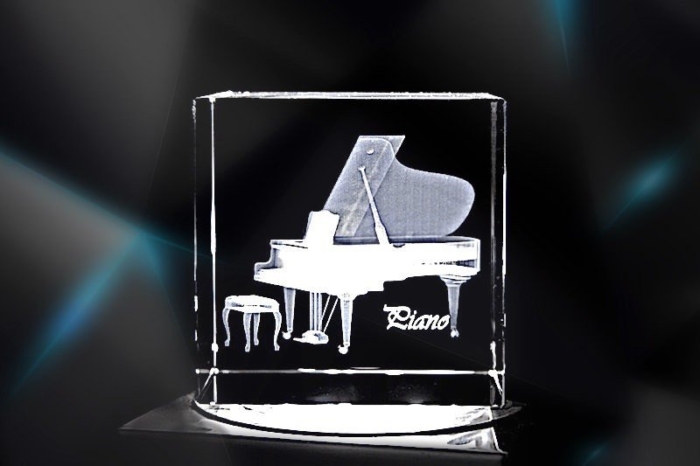 Klavier-Piano / Konzertflügel | 3D Motiv Glasinnengravur