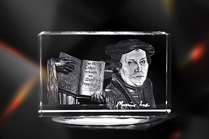 Martin Luther | 3D Motiv Glasinnengravur