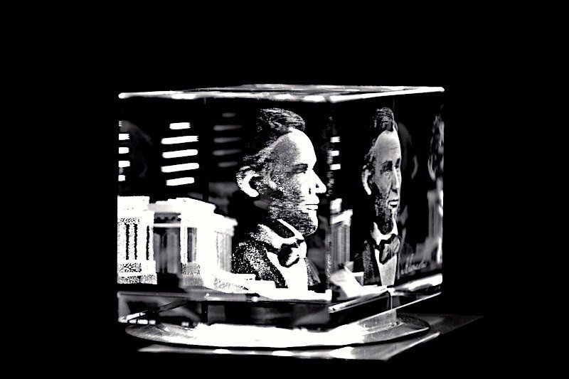 Abraham Lincoln 16. Präsident von Amerika | 3D Motiv Glasinnengravur