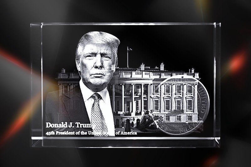 Donald J. Trump 45. Präsident von Amerika | 2D/3D Motiv Glasinnengravur