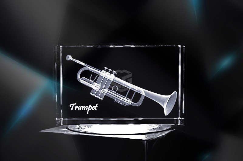 Trompete | 3D Motiv Glasinnengravur