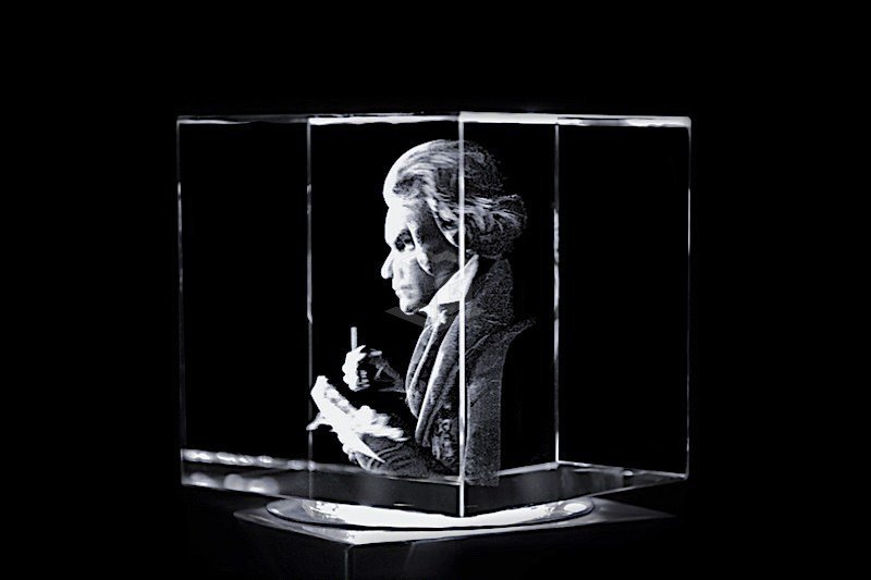 Ludwig van Beethoven Würfel | 3D Motiv Glasinnengravur