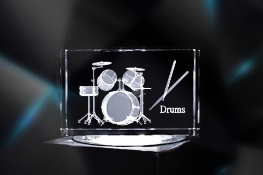 Schlagzeug | 3D Motiv Glasinnengravur
