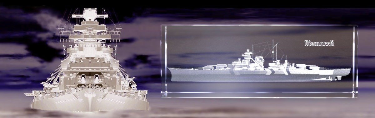 Bismark / Fahrzeuge | 3D Motiv Glasinnengravur