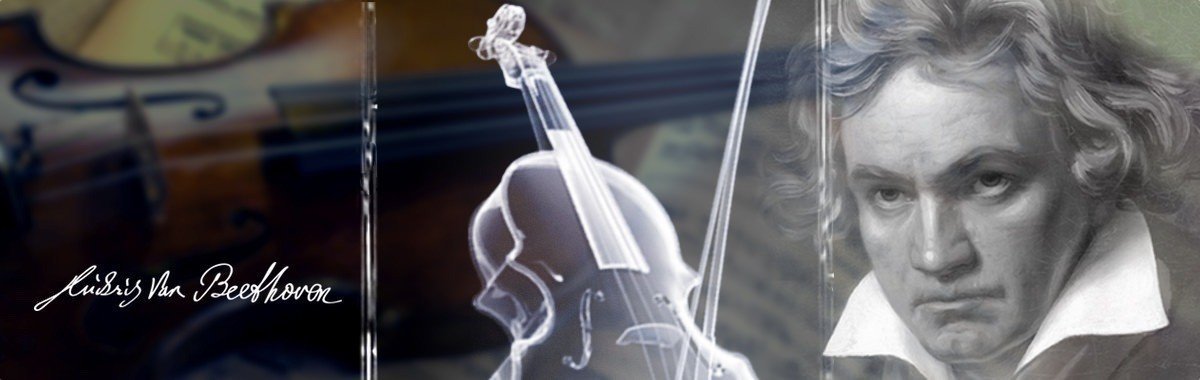 Ludwig van Beethoven - Violine / Personen - Musik | 3D Motiv Glasinnengravur
