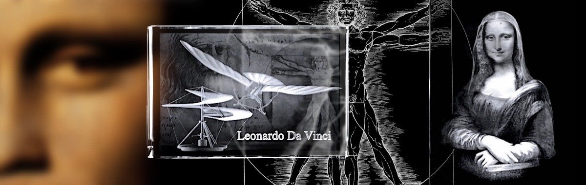 Leonardo da Vinci / Personen | 3D Motiv Glasinnengravur