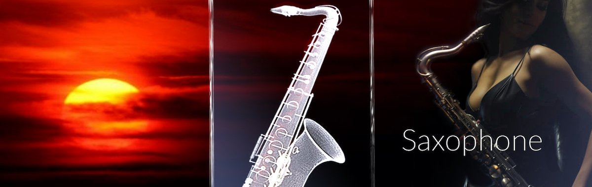 Saxophone / Musik | 3D Motiv Glasinnengravur